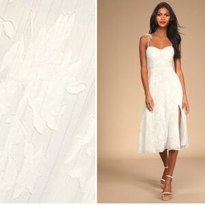 LULU's Bridal Shower Reception Elegant Bustier Floral Wedding Midi Dress